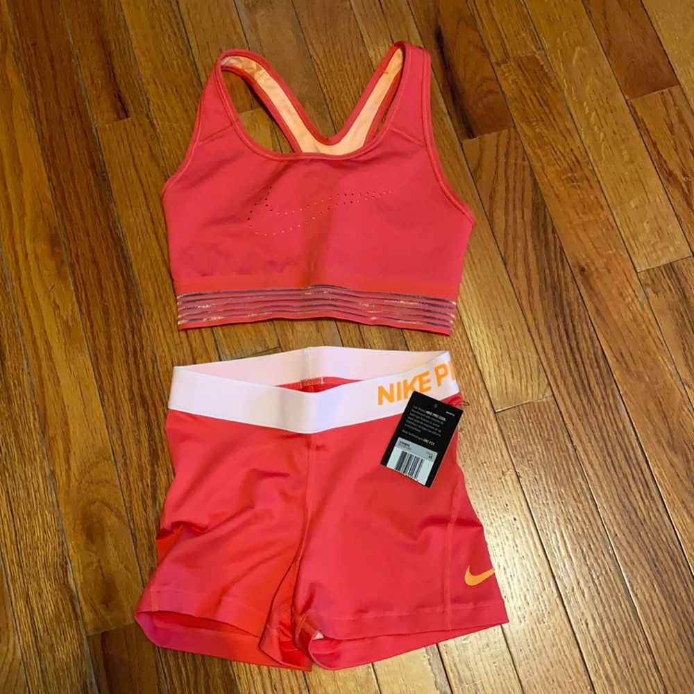 Nike sports bra and shorts